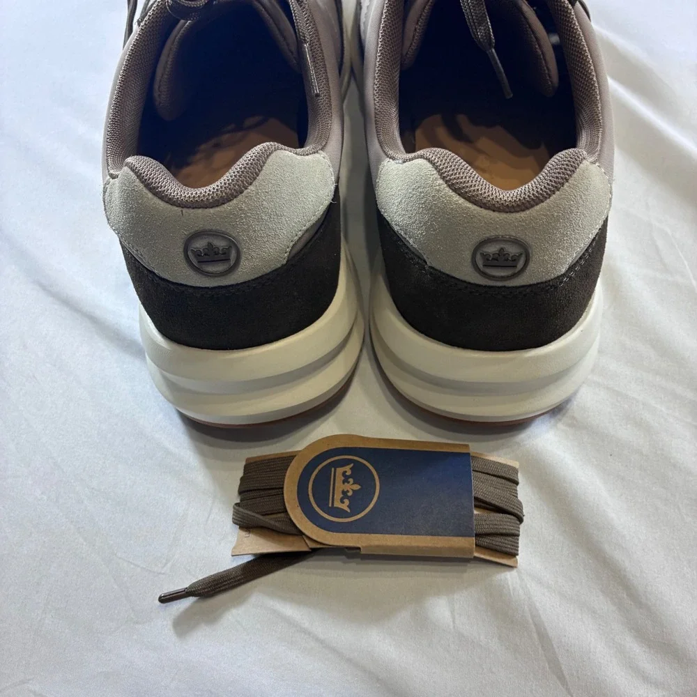Peter Millar Apollo Sneakers Mens 13 Brown Tan Leather Fabric MF25EF31 Low Top